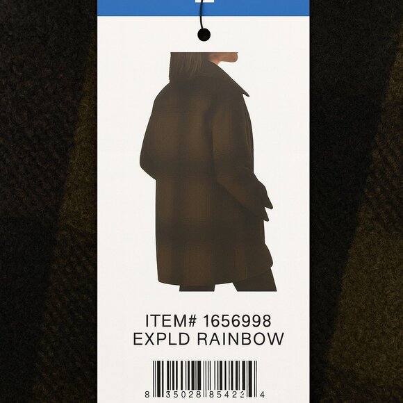 Pendleton Ladies' Wool Blend Plaid Topper Coat (Exploded Rainbow,L) - Picture 4 of 9